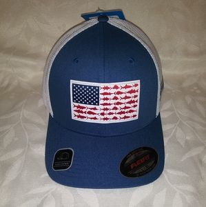 NEW Columbia PFG Fish Flag Mesh Ball Cap-High Crown Size L/XL